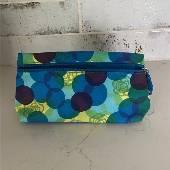 Lancome Blue Green Circle Pattern Cosmetic Pouch - Picture 6 of 7